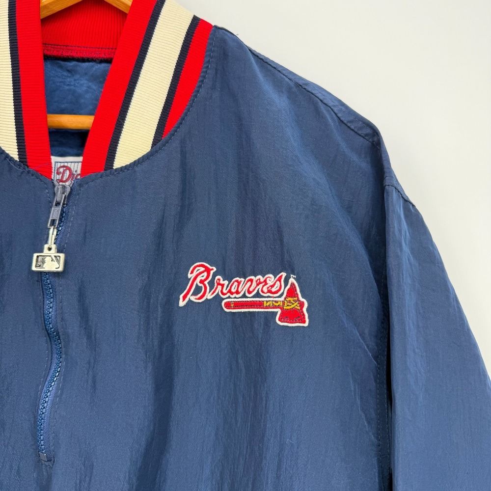 Vintage Starter Atlanta Braves Diamond Collection 1/2 Zip Jacket USA XL MLB - Picture 2 of 9